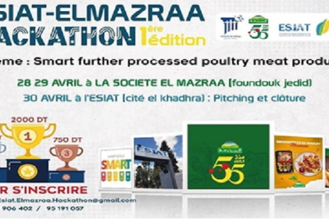 EL MAZRAA et l’ESIAT organisent le Hackathon: « Smart further-processed poultry meat products »